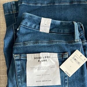 Good American Blue Flare Wide Leg Jeans
